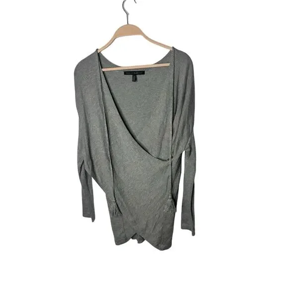 WHBM womens gray wrap sweater with tassel ties size xS - Picture 1 of 3